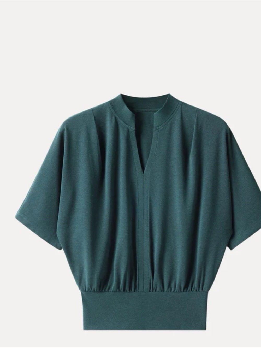 OGL Women's Teal V-Neck Short Sleeve Top - Picture 4 of 5